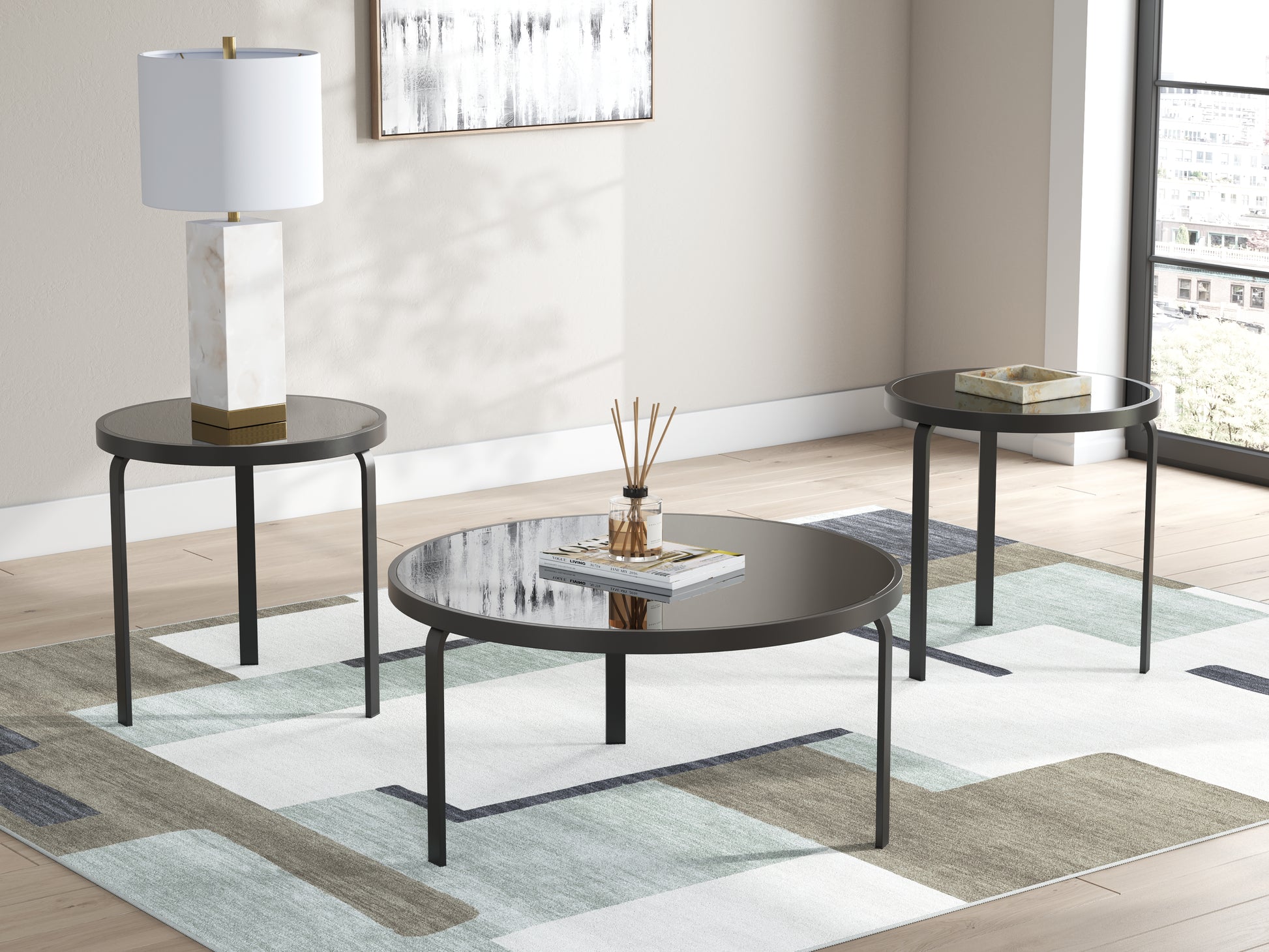 Orange Furniture Outlet - Ashley Furniture - Dorylin Table (Set of 3) - Occasional Table Set (3/CN) / Black - T139-13