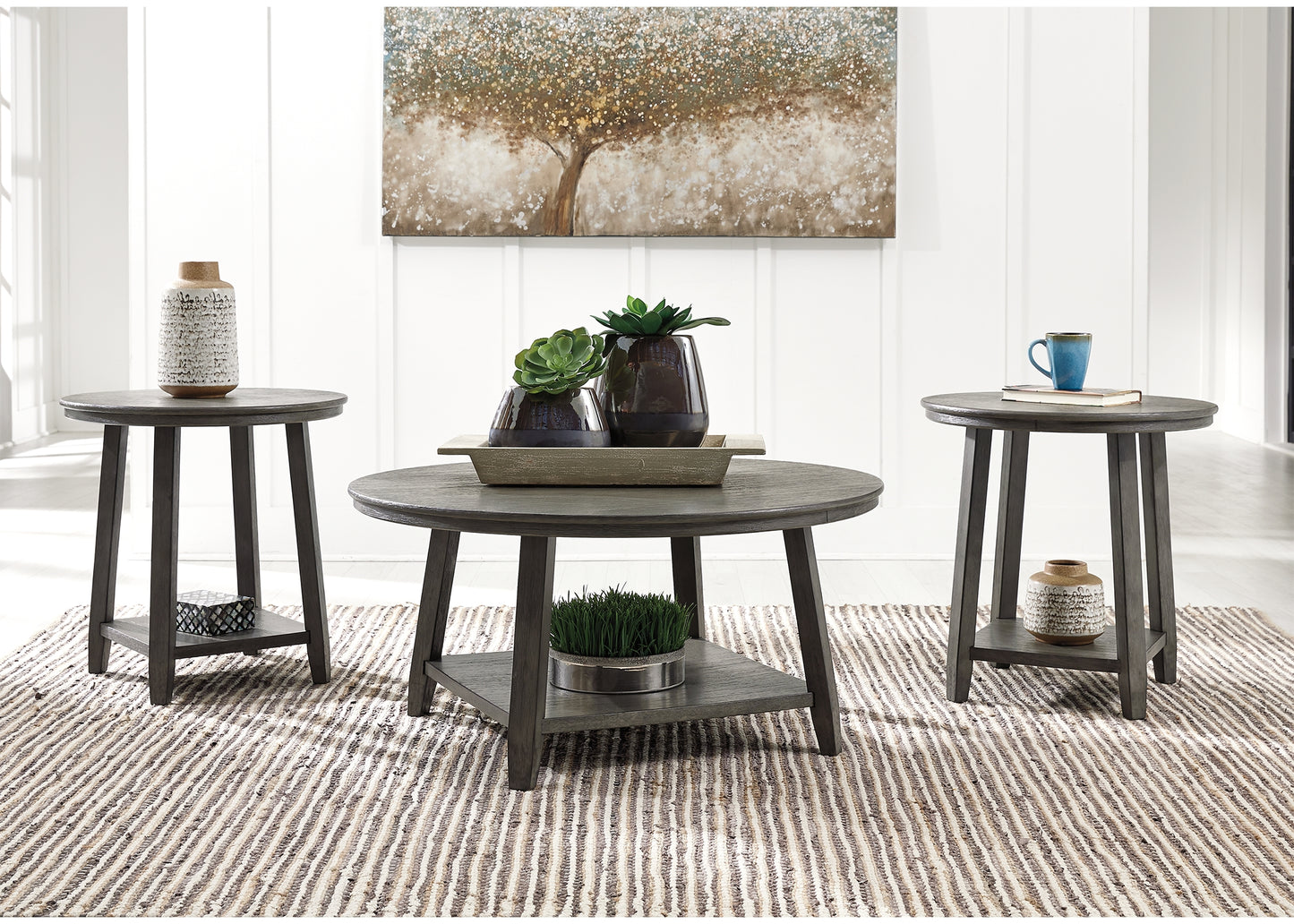 Orange Furniture Outlet - Ashley Furniture - Caitbrook Table (Set of 3) - Occasional Table Set (3/CN) / Gray - T188-13