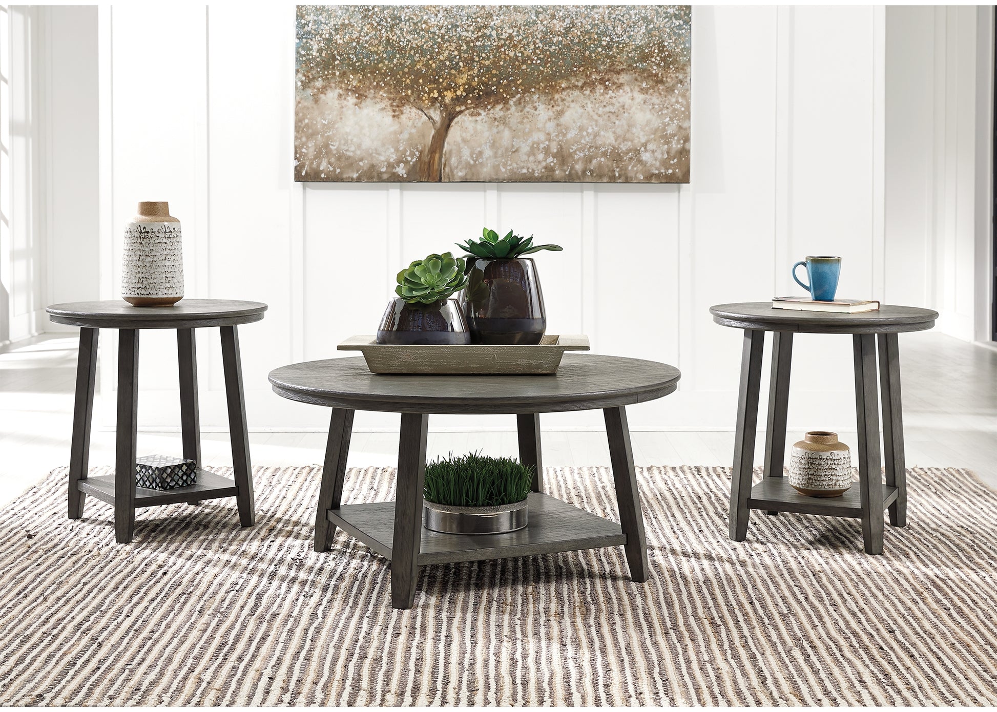 Orange Furniture Outlet - Ashley Furniture - Caitbrook Table (Set of 3) - Occasional Table Set (3/CN) / Gray - T188-13