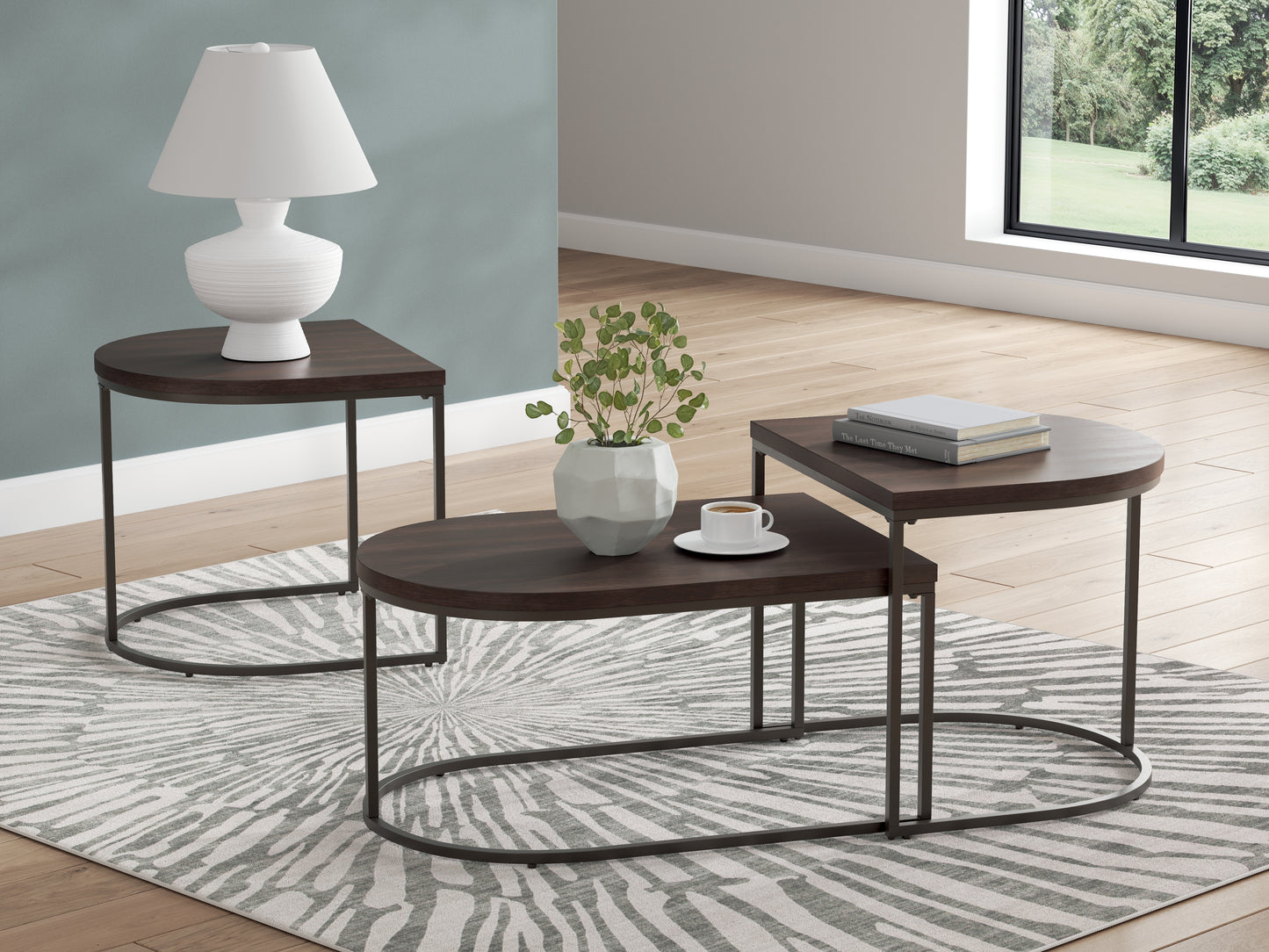Orange Furniture Outlet - Ashley Furniture - Vanmore Table (Set of 3) - Occasional Table Set (3/CN) / Dark Brown - T199-13