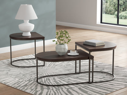 Orange Furniture Outlet - Ashley Furniture - Vanmore Table (Set of 3) - Occasional Table Set (3/CN) / Dark Brown - T199-13