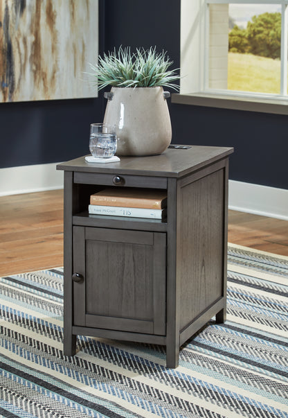 Orange Furniture Outlet - Ashley Furniture - Treytown Chairside End Table - Chair Side End Table / Gray - T300-317