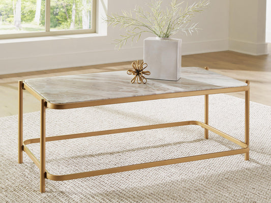 Orange Furniture Outlet - Ashley Furniture - Manor Stone Coffee Table - Rectangular Cocktail Table - T312-1