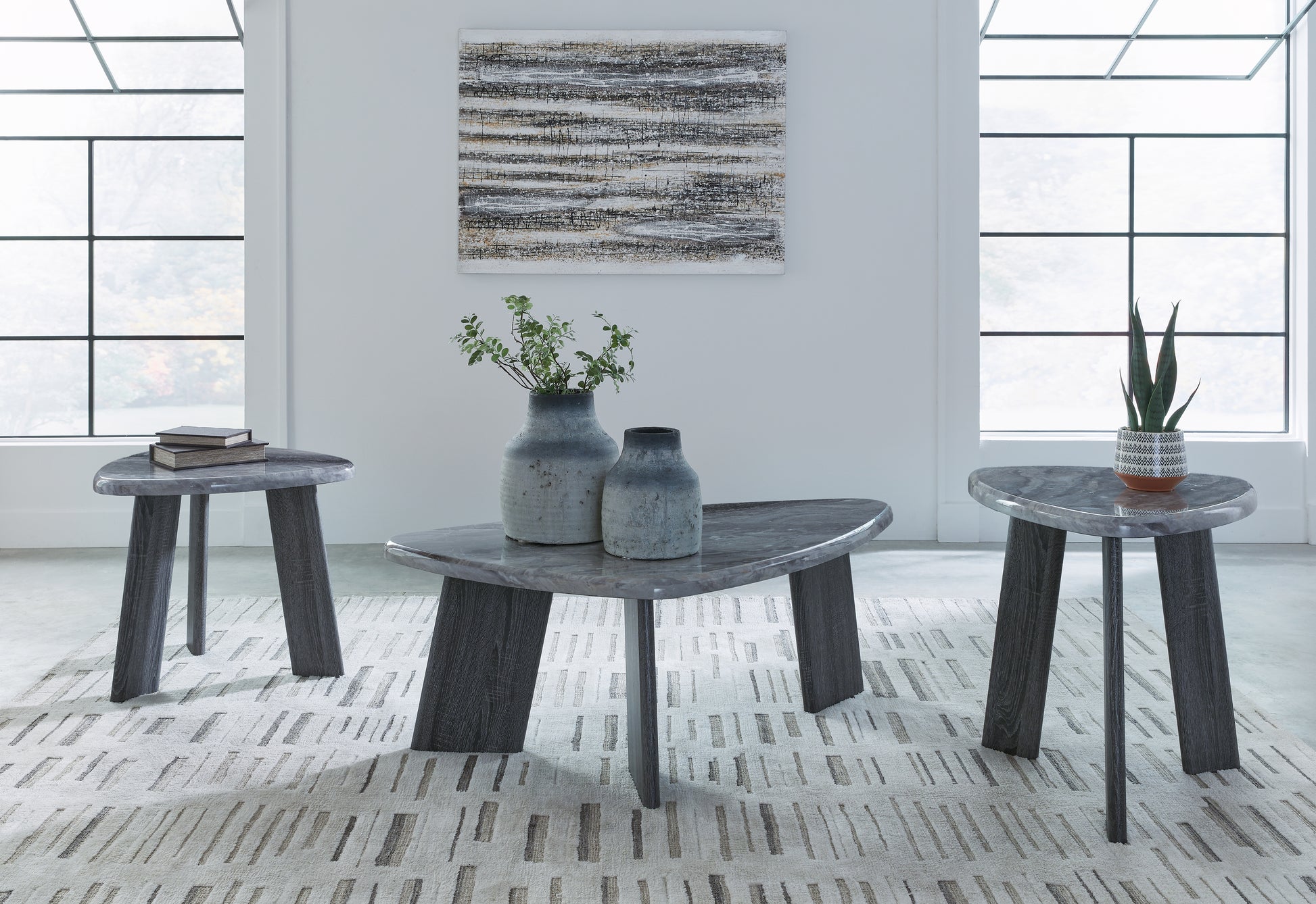 Orange Furniture Outlet - Ashley Furniture - Bluebond Table (Set of 3) - Occasional Table Set (3/CN) / Gray - T390-13