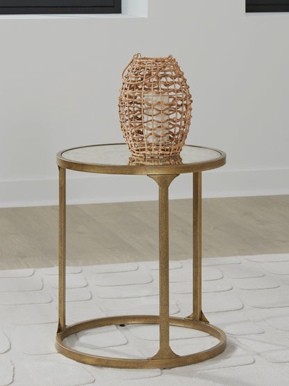 Orange Furniture Outlet - Ashley Furniture - Korajane End Table - Round End Table / Antique Gold - T399-6