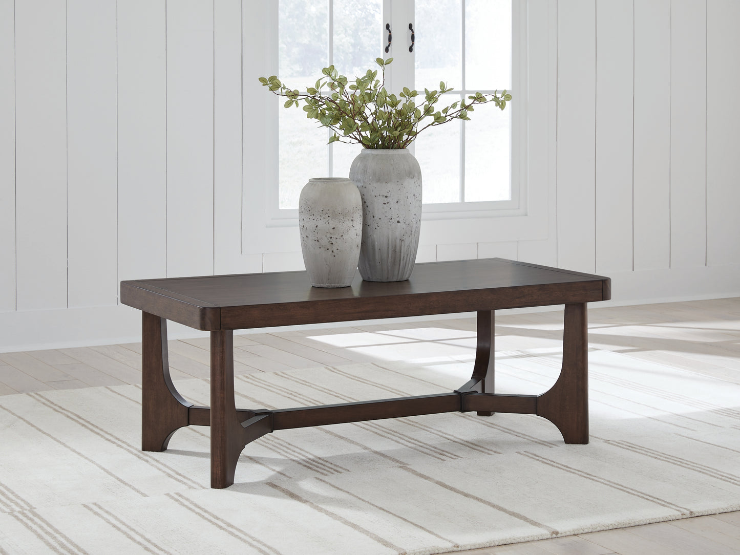 Orange Furniture Outlet - Ashley Furniture - Korestone Coffee Table - Rectangular Cocktail Table / Dark Brown - T438-1