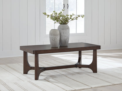 Orange Furniture Outlet - Ashley Furniture - Korestone Coffee Table - Rectangular Cocktail Table / Dark Brown - T438-1