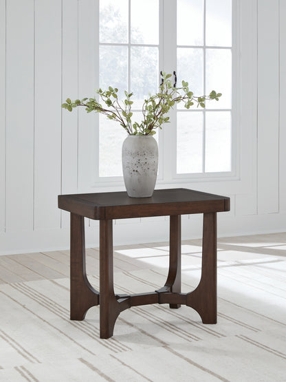 Orange Furniture Outlet - Ashley Furniture - Korestone End Table - Rectangular End Table / Dark Brown - T438-3