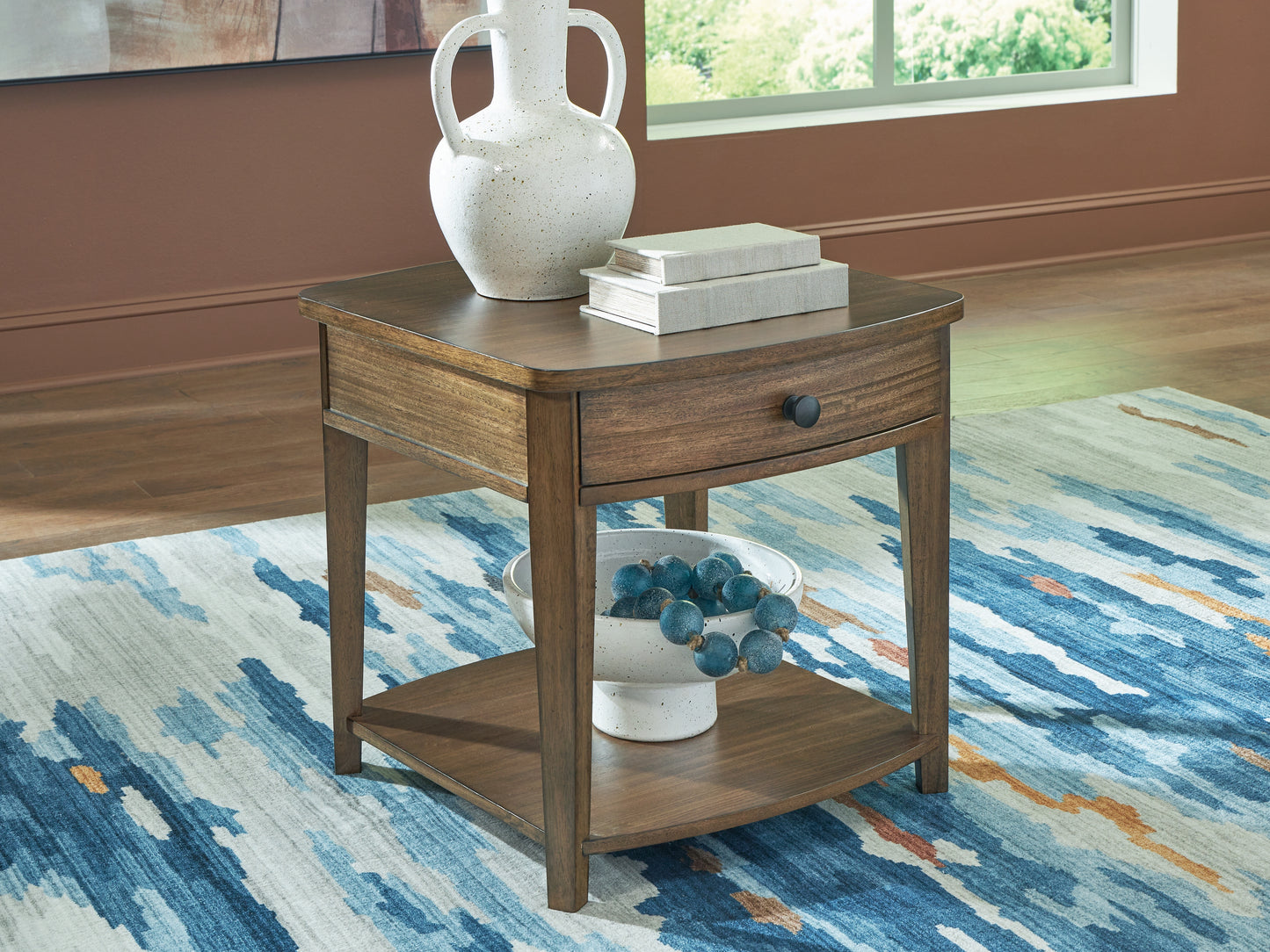 Orange Furniture Outlet - Ashley Furniture - Burkbyer End Table - Rectangular End Table / Brown - T513-3
