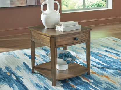 Orange Furniture Outlet - Ashley Furniture - Burkbyer End Table - Rectangular End Table / Brown - T513-3