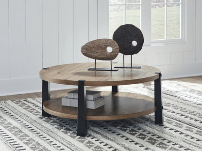 Orange Furniture Outlet - Ashley Furniture - Ridgester Coffee Table - Round Cocktail Table - T518-8