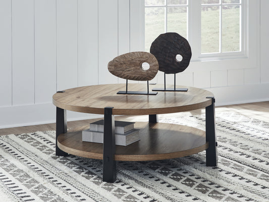 Orange Furniture Outlet - Ashley Furniture - Ridgester Coffee Table - Round Cocktail Table - T518-8