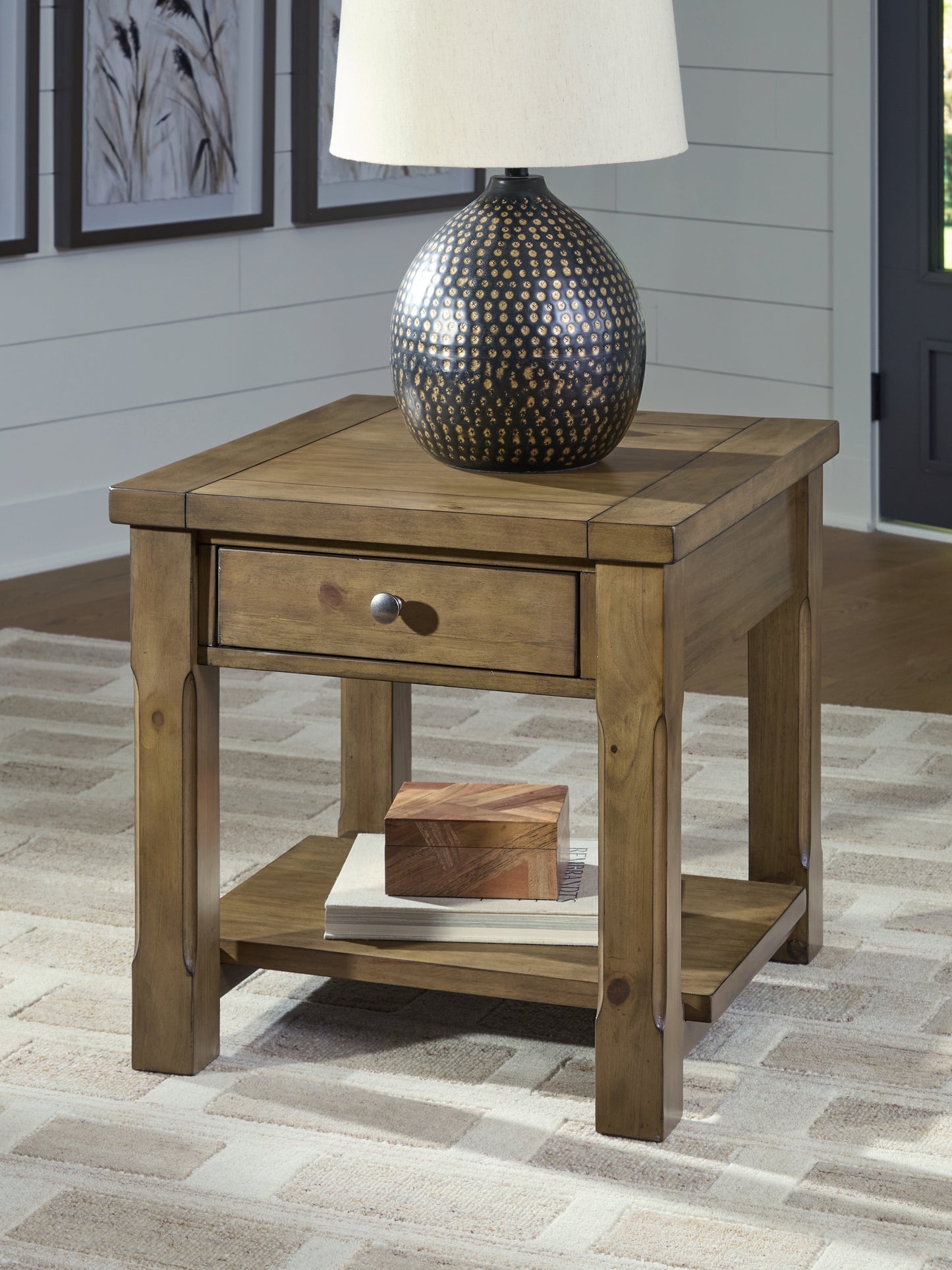 Orange Furniture Outlet - Ashley Furniture - Vandenmore End Table - Rectangular End Table / Medium Brown - T539-3