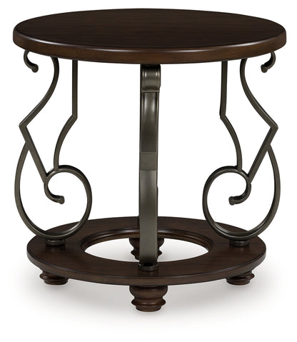 Orange Furniture Outlet - Ashley Furniture - Frallyn End Table - Round End Table / Dark Brown - T623-6