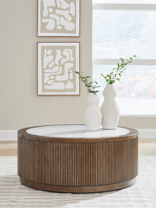 Orange Furniture Outlet - Ashley Furniture - Hadonna Coffee Table - Round Cocktail Table - T658-8