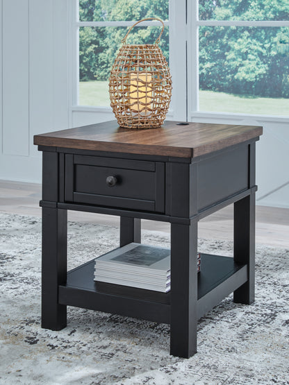 Orange Furniture Outlet - Ashley Furniture - Wildenauer End Table - Rectangular End Table / Brown/Black - T664-3