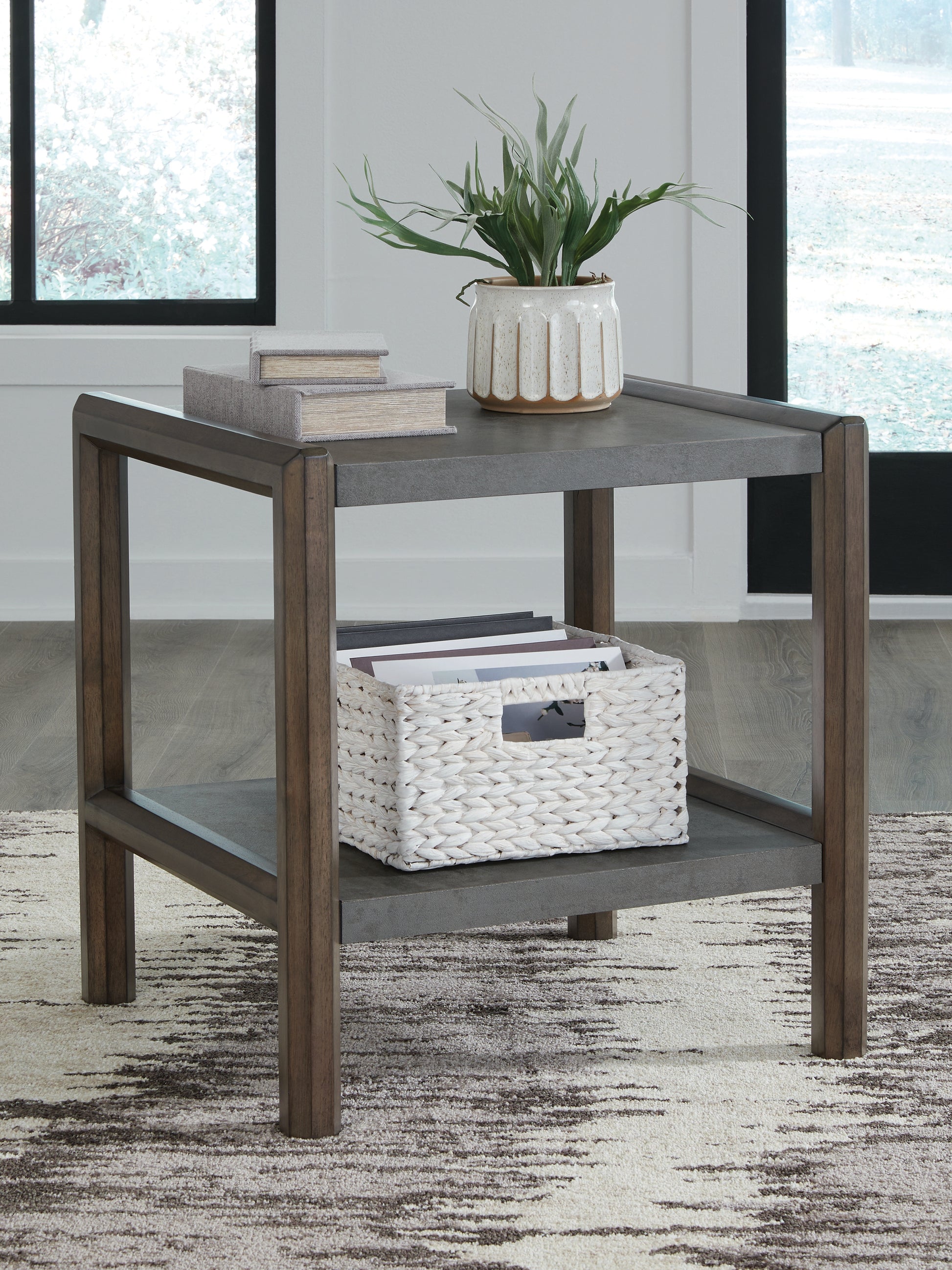 Orange Furniture Outlet - Ashley Furniture - Kallenny End Table - Rectangular End Table / Brown/Gray - T669-3