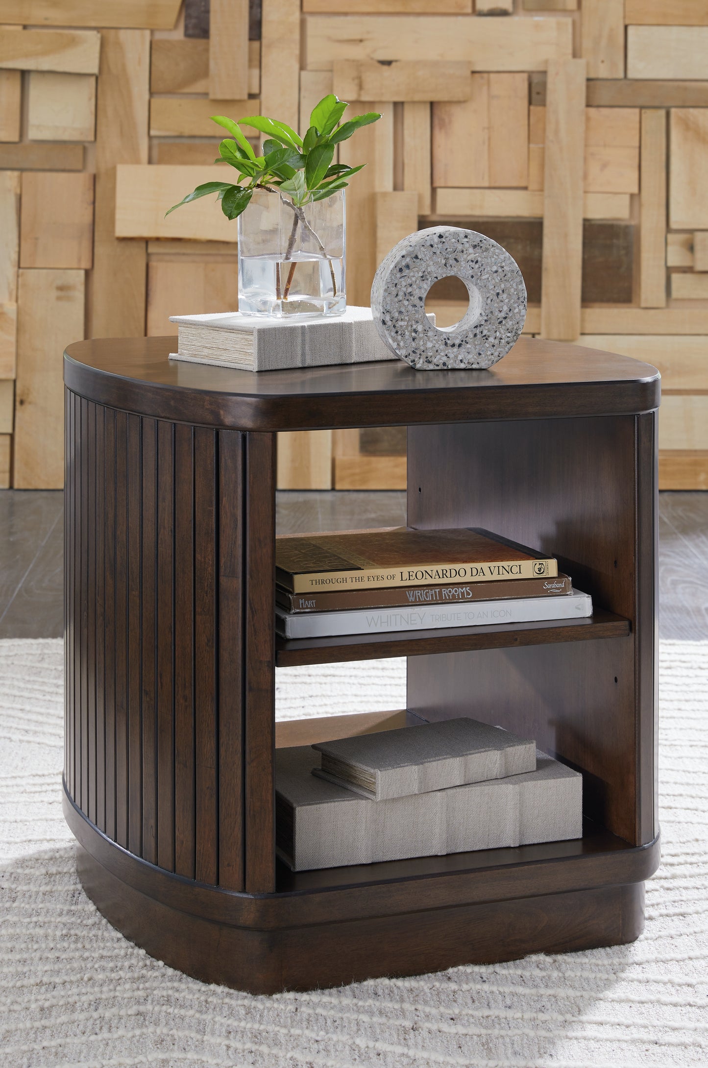 Orange Furniture Outlet - Ashley Furniture - Korestone End Table - Square End Table / Dark Brown - T679-2