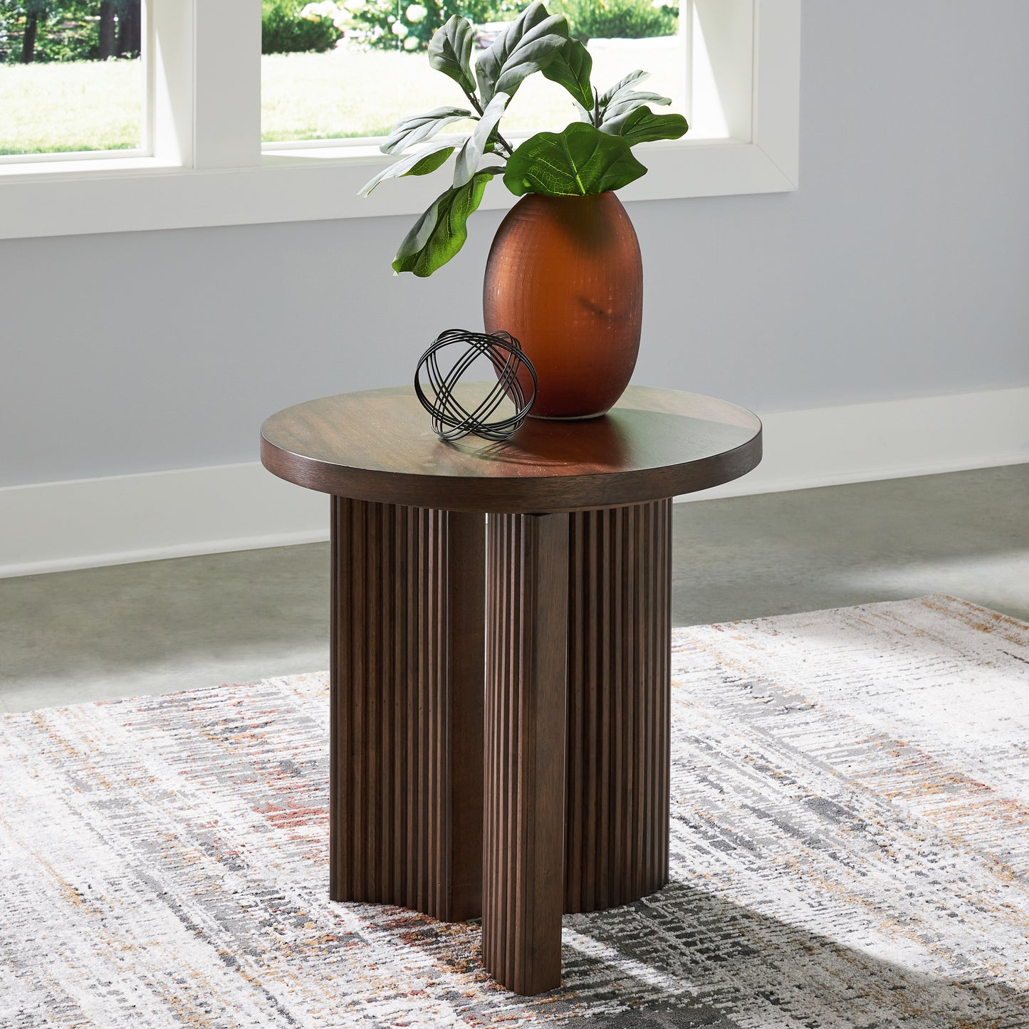Orange Furniture Outlet - Ashley Furniture - Korestone End Table - Rectangular End Table / Dark Brown - T438-3