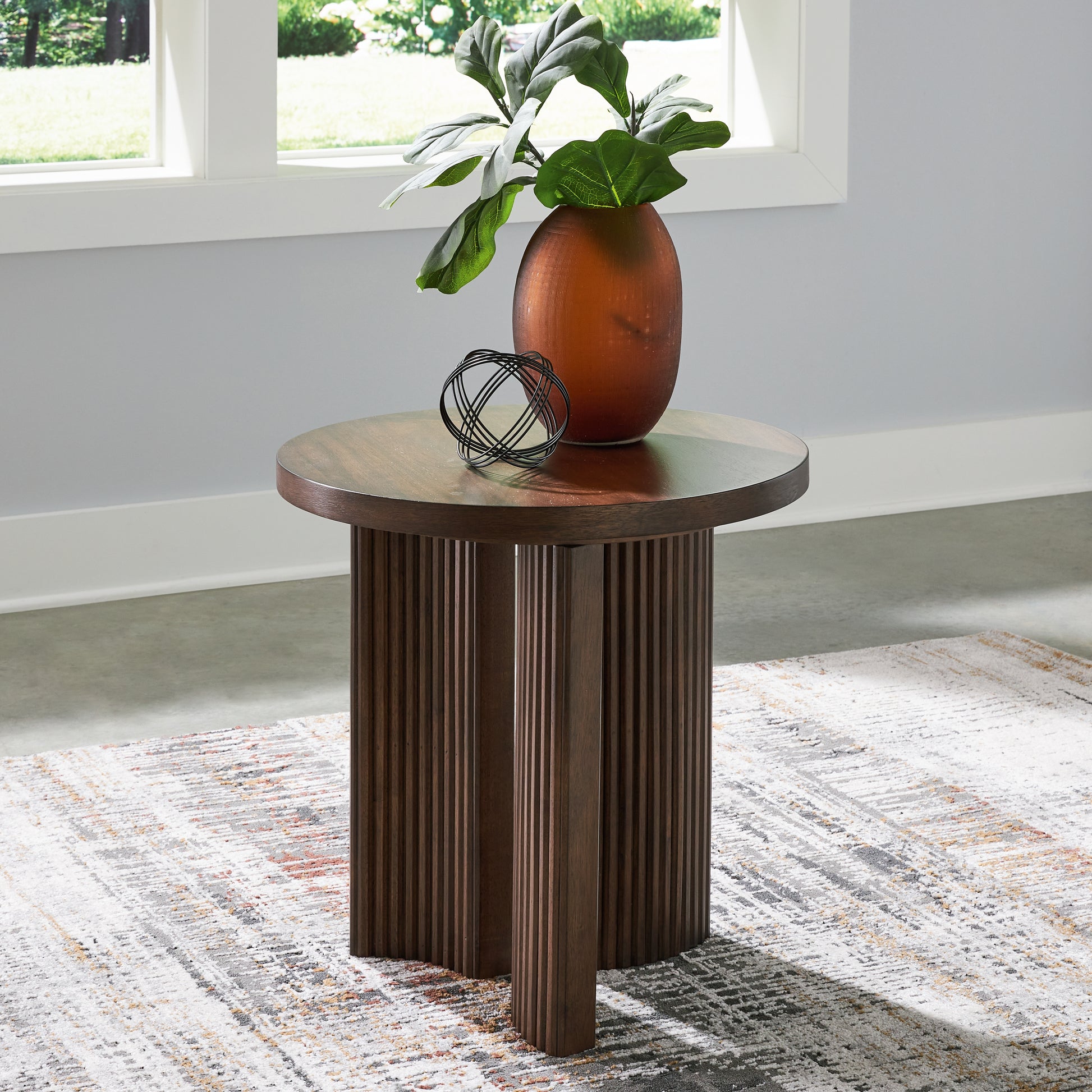 Orange Furniture Outlet - Ashley Furniture - Korestone End Table - Rectangular End Table / Dark Brown - T438-3