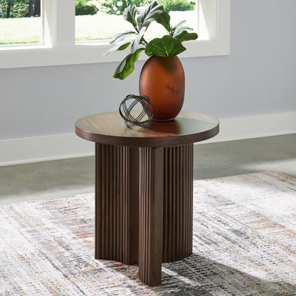 Orange Furniture Outlet - Ashley Furniture - Korestone End Table - Rectangular End Table / Dark Brown - T438-3
