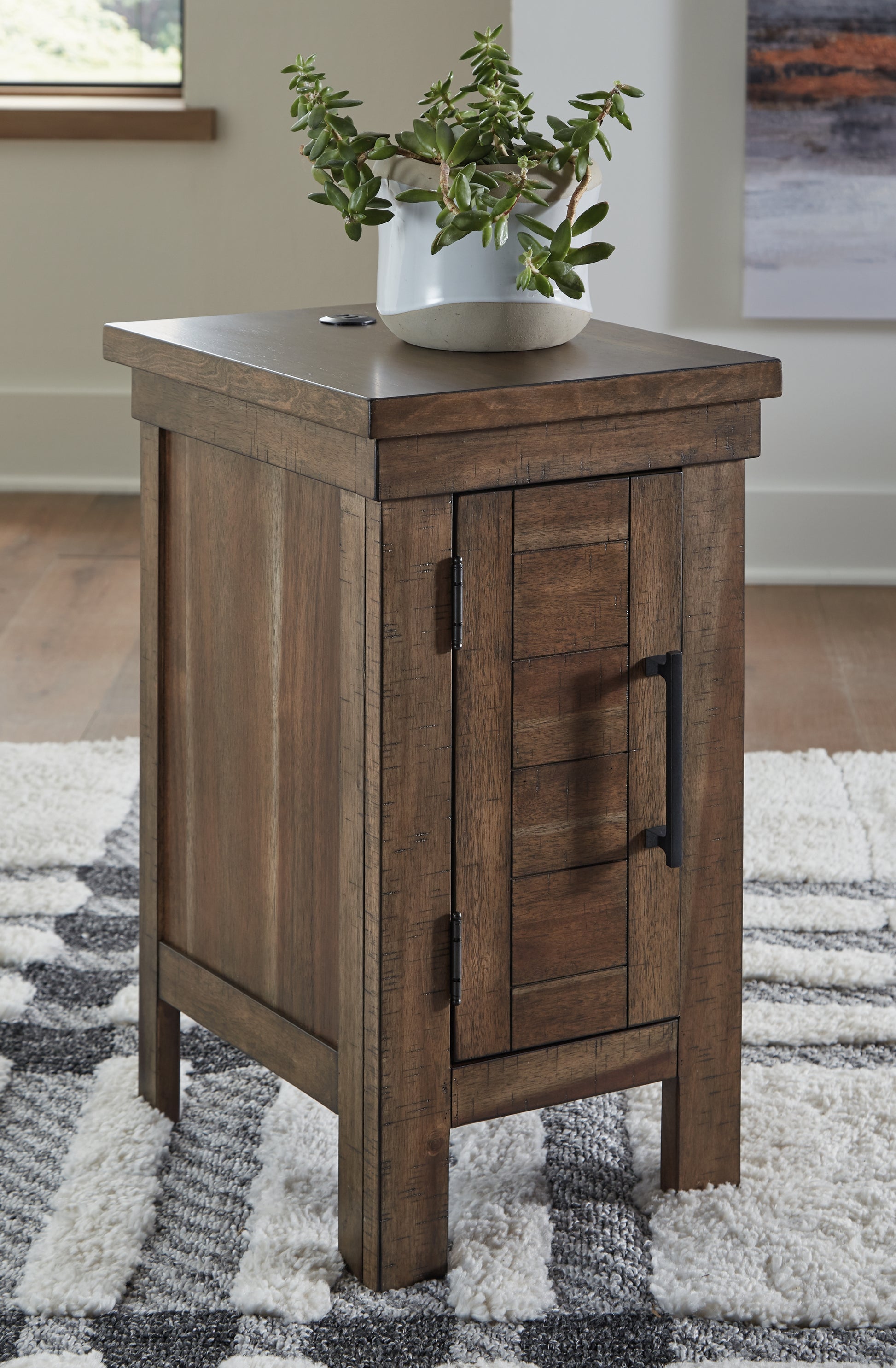 Orange Furniture Outlet - Ashley Furniture - Moriville Chairside End Table - Chair Side End Table / Grayish Brown - T731-7
