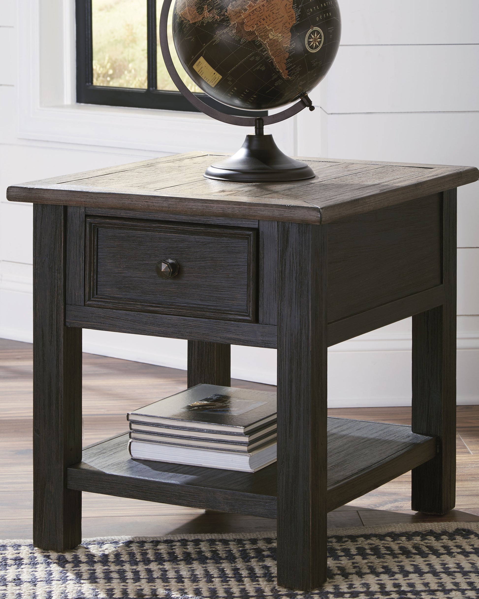 Orange Furniture Outlet - Ashley Furniture - Tyler Creek End Table - Rectangular End Table / Grayish Brown/Black - T736-3