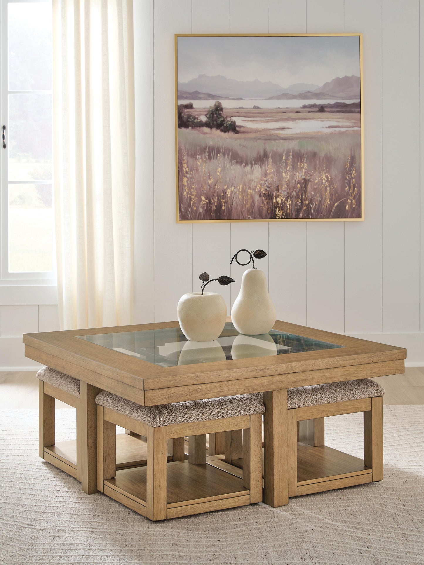 Orange Furniture Outlet - Ashley Furniture - Wittenmyer Coffee Table with 4 Stools (Set of 5) - Cocktail TBL w/4 Stools (5/CN) - T794-20