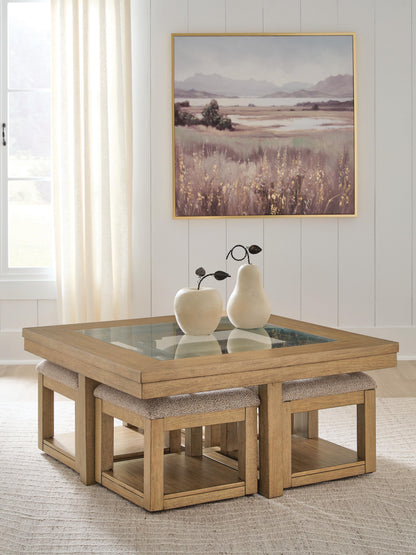 Orange Furniture Outlet - Ashley Furniture - Wittenmyer Coffee Table with 4 Stools (Set of 5) - Cocktail TBL w/4 Stools (5/CN) - T794-20