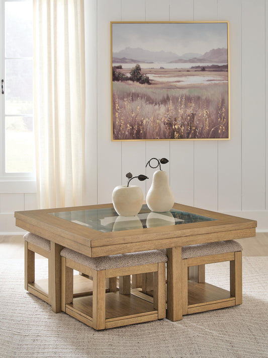 Orange Furniture Outlet - Ashley Furniture - Wittenmyer Coffee Table with 4 Stools (Set of 5) - Cocktail TBL w/4 Stools (5/CN) - T794-20