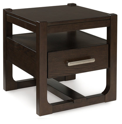 Orange Furniture Outlet - Ashley Furniture - Breckington End Table - Rectangular End Table / Dark Brown - T678-3