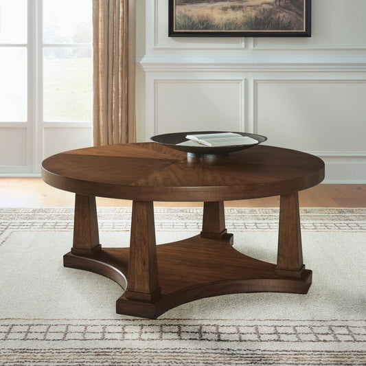 Orange Furniture Outlet - Ashley Furniture - Rustic Plains Coffee Table - Round Cocktail Table - T877-8