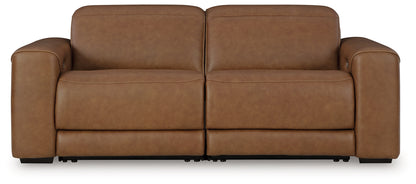 Orange Furniture Outlet - Ashley Furniture - Magic Man Sectional - 2-Piece Power Reclining Sectional Loveseat / Caramel - PCU10700S1