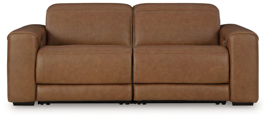Orange Furniture Outlet - Ashley Furniture - Magic Man Sectional - 2-Piece Power Reclining Sectional Loveseat / Caramel - PCU10700S1