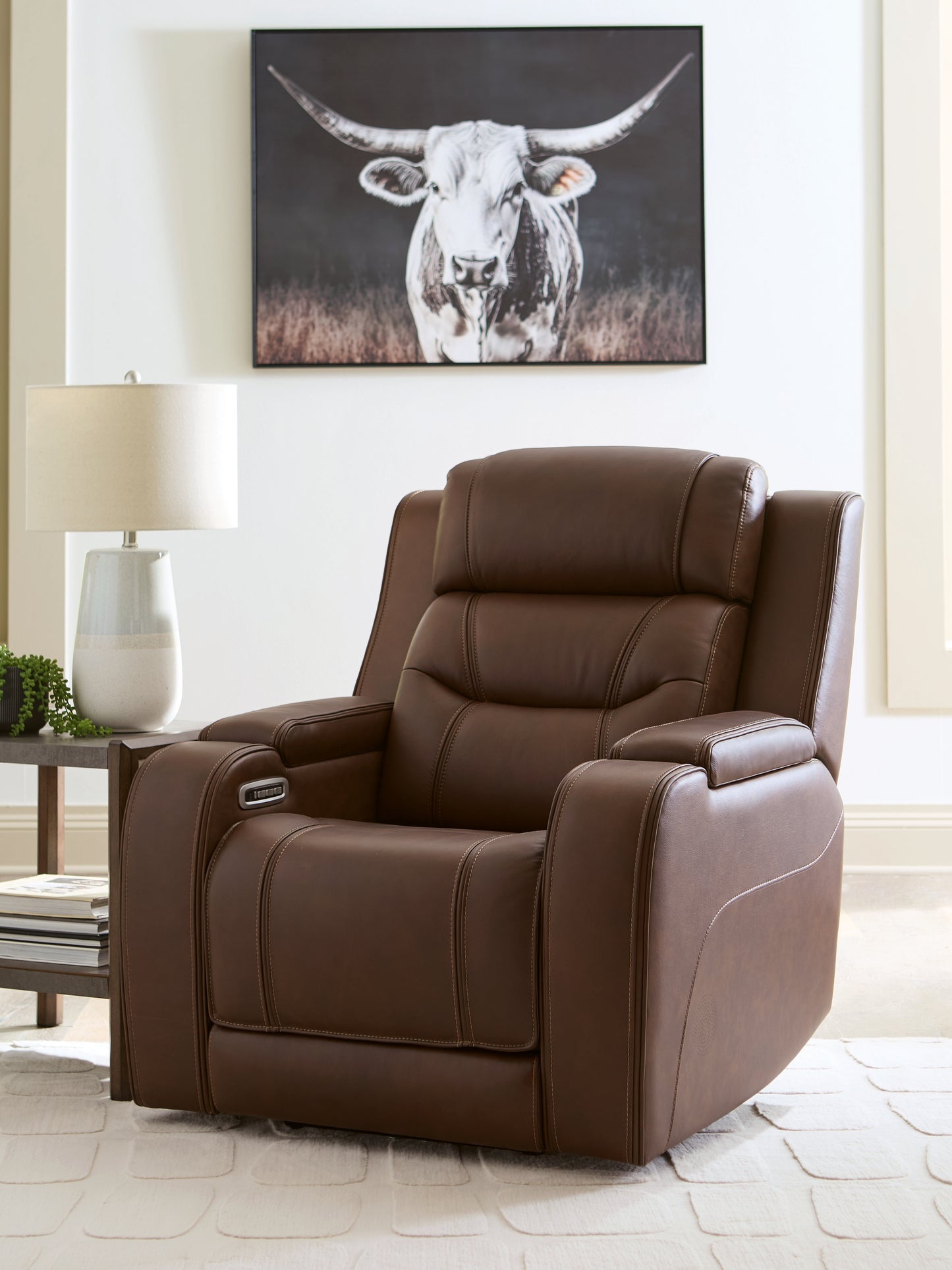 Orange Furniture Outlet - Ashley Furniture - Knightington Living Room - Power Recliner w/Audio Seating / Brown - PCU1160213A