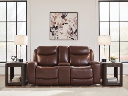 Orange Furniture Outlet - Ashley Furniture - Next Move Living Room - PWR REC Loveseat/CON/ADJ HDRST / Mahogany - PCU1210218