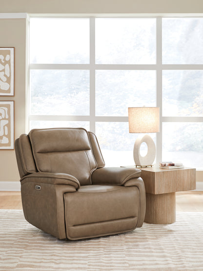 Orange Furniture Outlet - Ashley Furniture - Glencroft Living Room - PWR Recliner/ADJ Headrest / Sahara - PCU1240013