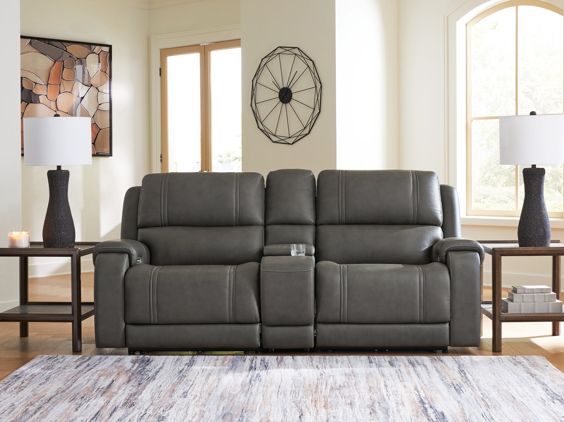 Orange Furniture Outlet - Ashley Furniture - 5Z - Pittson Sectional - 3-Piece Power Reclining Sectional Loveseat with Console - PCU12600S2