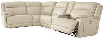 Orange Furniture Outlet - Ashley Furniture - Double Deal Sectional - 5-Piece Reclining Sectional with Console / Almond - U13001S8