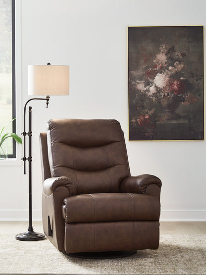 Orange Furniture Outlet - Ashley Furniture - Flynwood Living Room - Swivel Glider Recliner / Espresso - PCU1340061