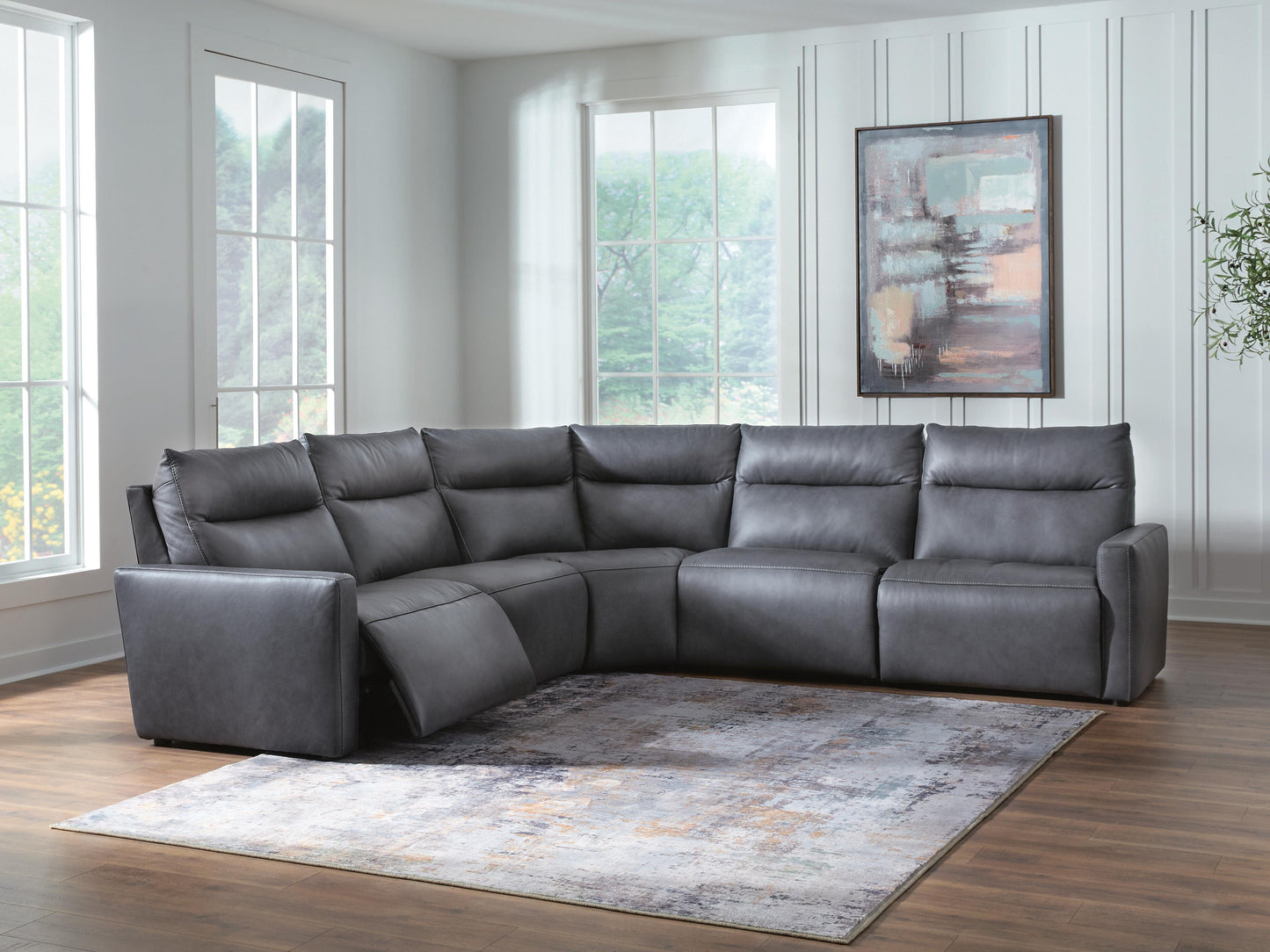 Orange Furniture Outlet - Ashley Furniture - ModZ Sectional - 5-Piece Power Reclining Sectional / Blue - U14001S6