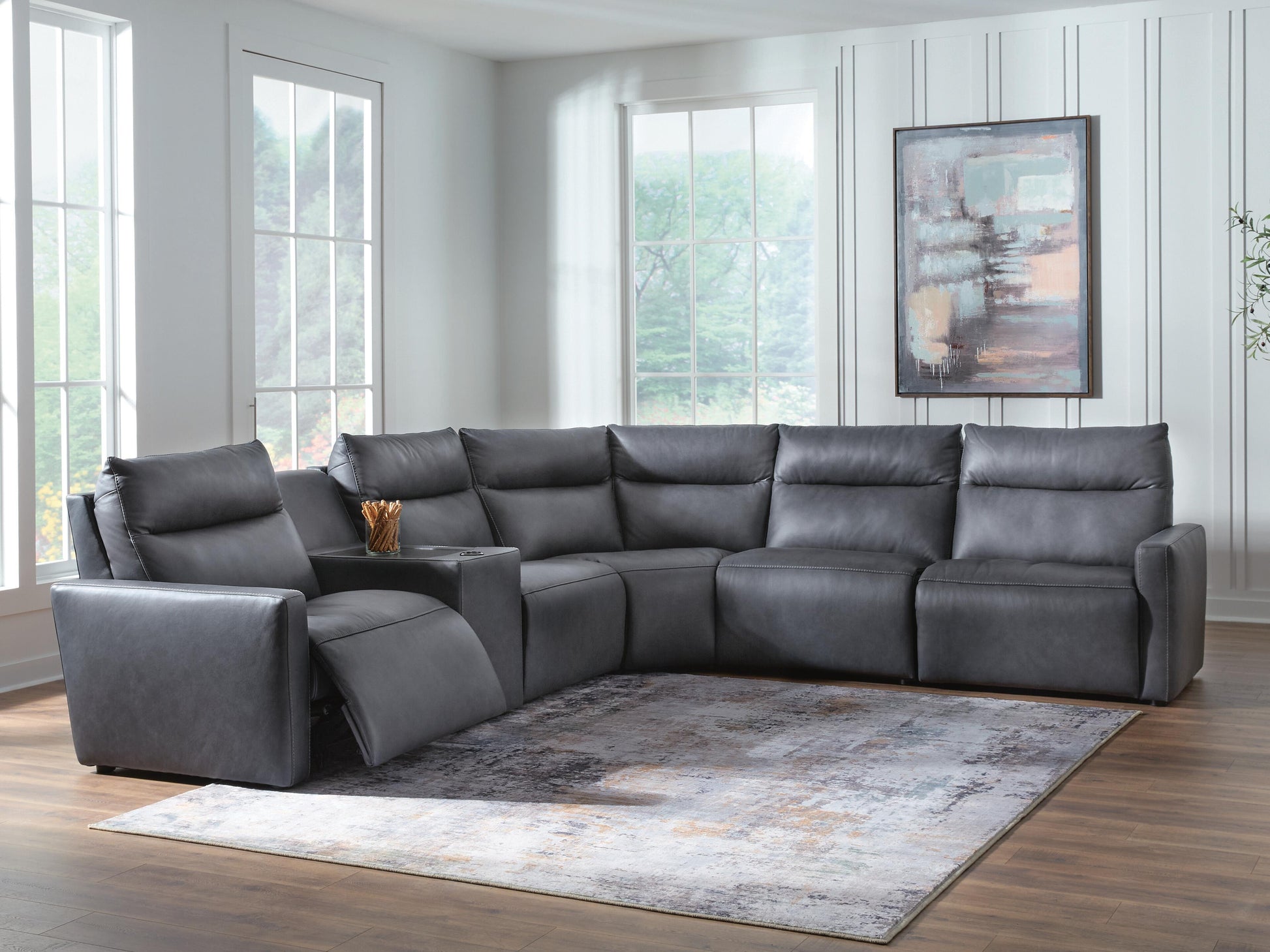 Orange Furniture Outlet - Ashley Furniture - ModZ Sectional - 6-Piece Power Reclining Sectional with Audio Console - U14001S9