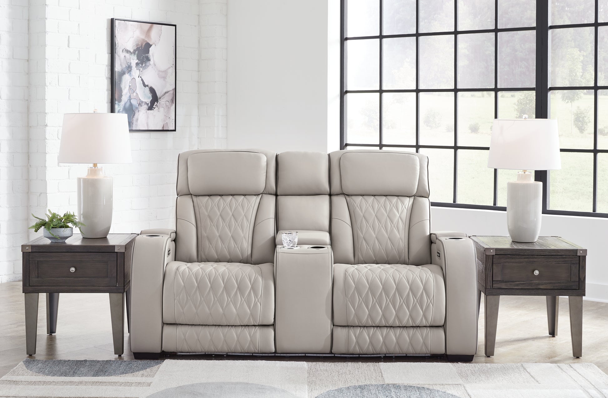 Orange Furniture Outlet - Ashley Furniture - Boyington Living Room - PWR REC Sofa with ADJ Headrest / Gray - U2710515
