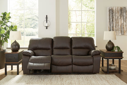 Orange Furniture Outlet - Ashley Furniture - Leesworth Living Room - Reclining Power Sofa / Dark Brown - U4380887