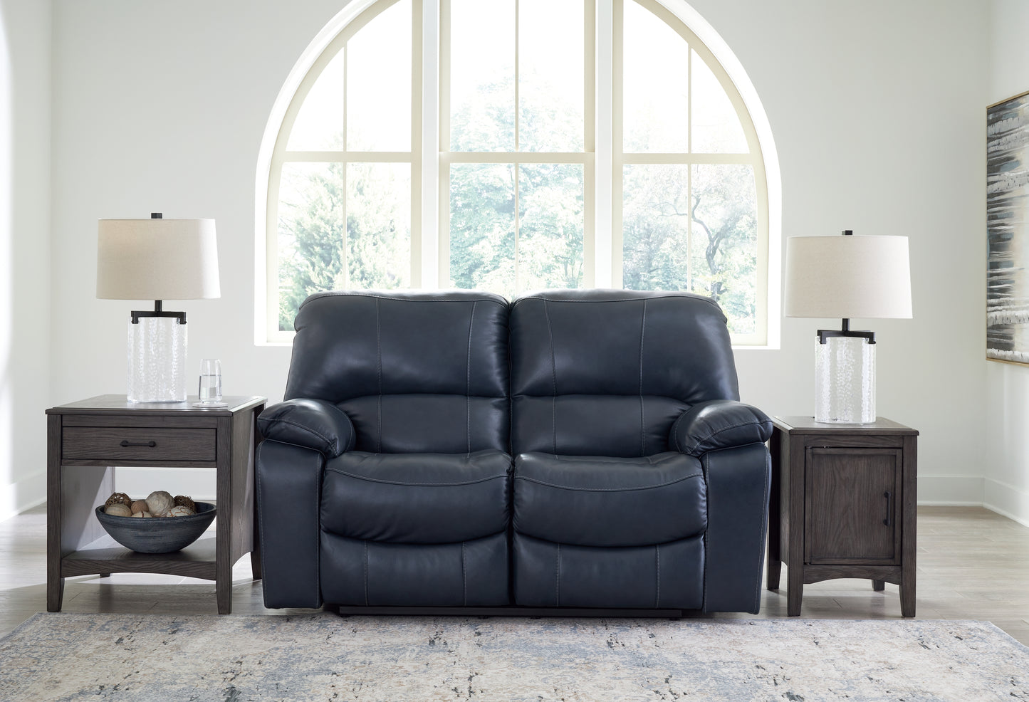 Orange Furniture Outlet - Ashley Furniture - Leesworth Living Room - Reclining Power Loveseat / Ocean - U4380974