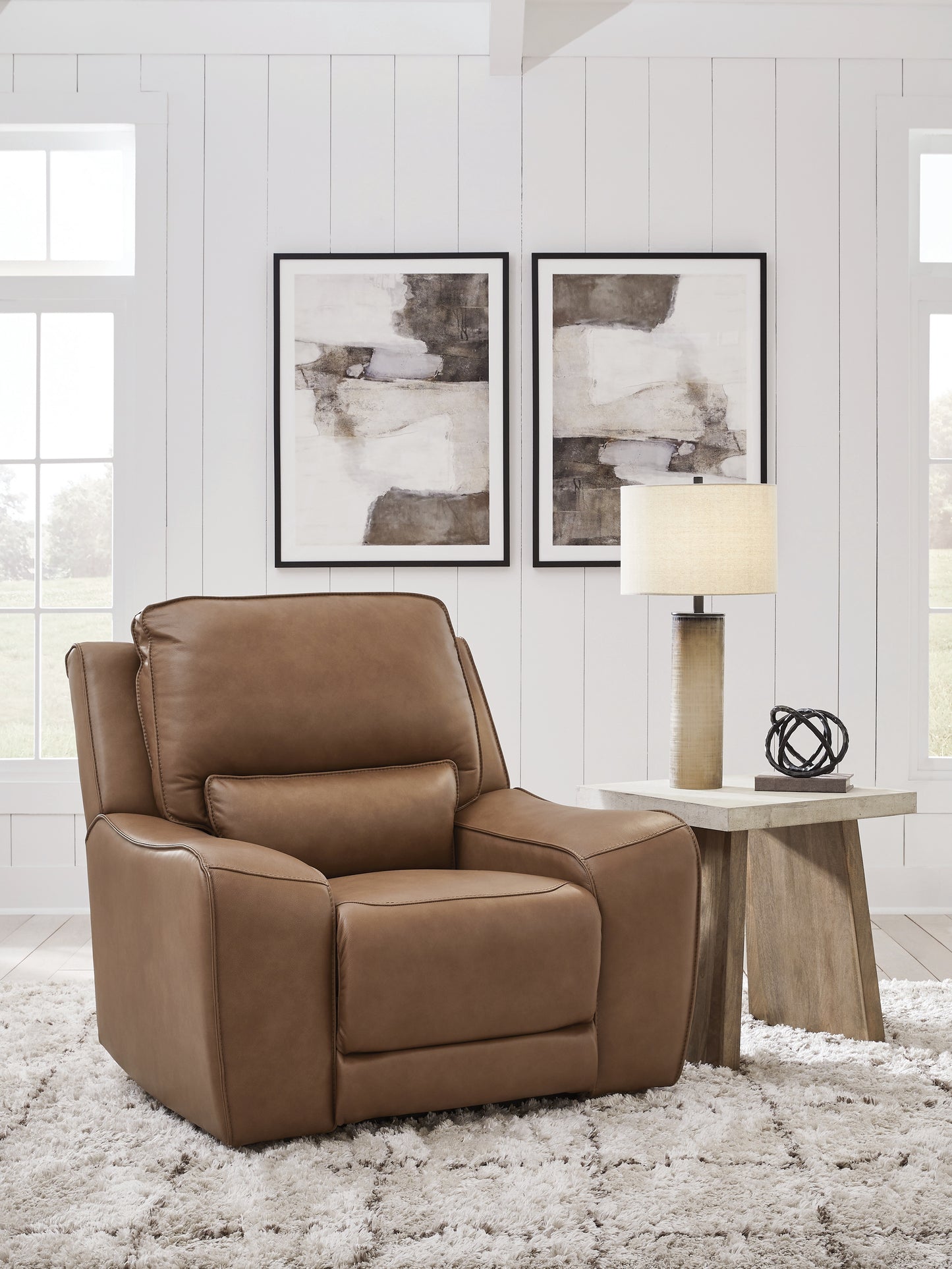 Orange Furniture Outlet - Ashley Furniture - DeepWakes Living Room - PWR Recliner/ADJ Headrest / Caramel - PCU6260613