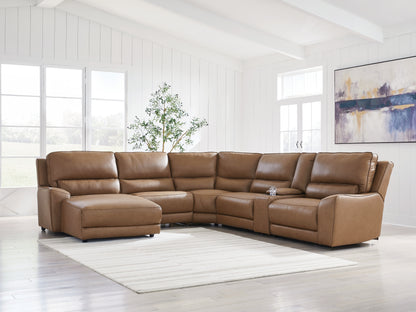 Orange Furniture Outlet - Ashley Furniture - DeepWakes Sectional - 6-Piece Power Reclining Sectional with Chaise / Caramel - PCU62606S19