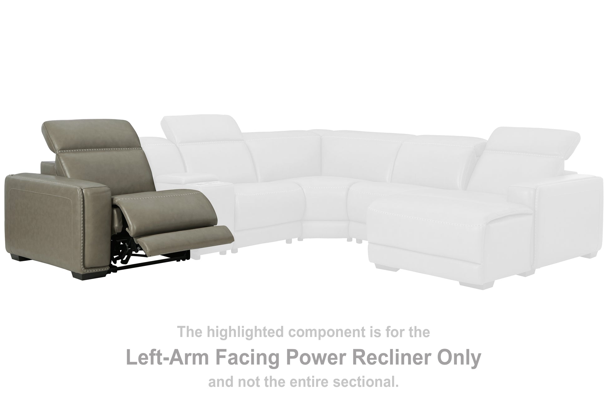 Orange Furniture Outlet - Ashley Furniture - Correze Sectional - LAF Zero Wall Power Recliner / Gray - U9420258