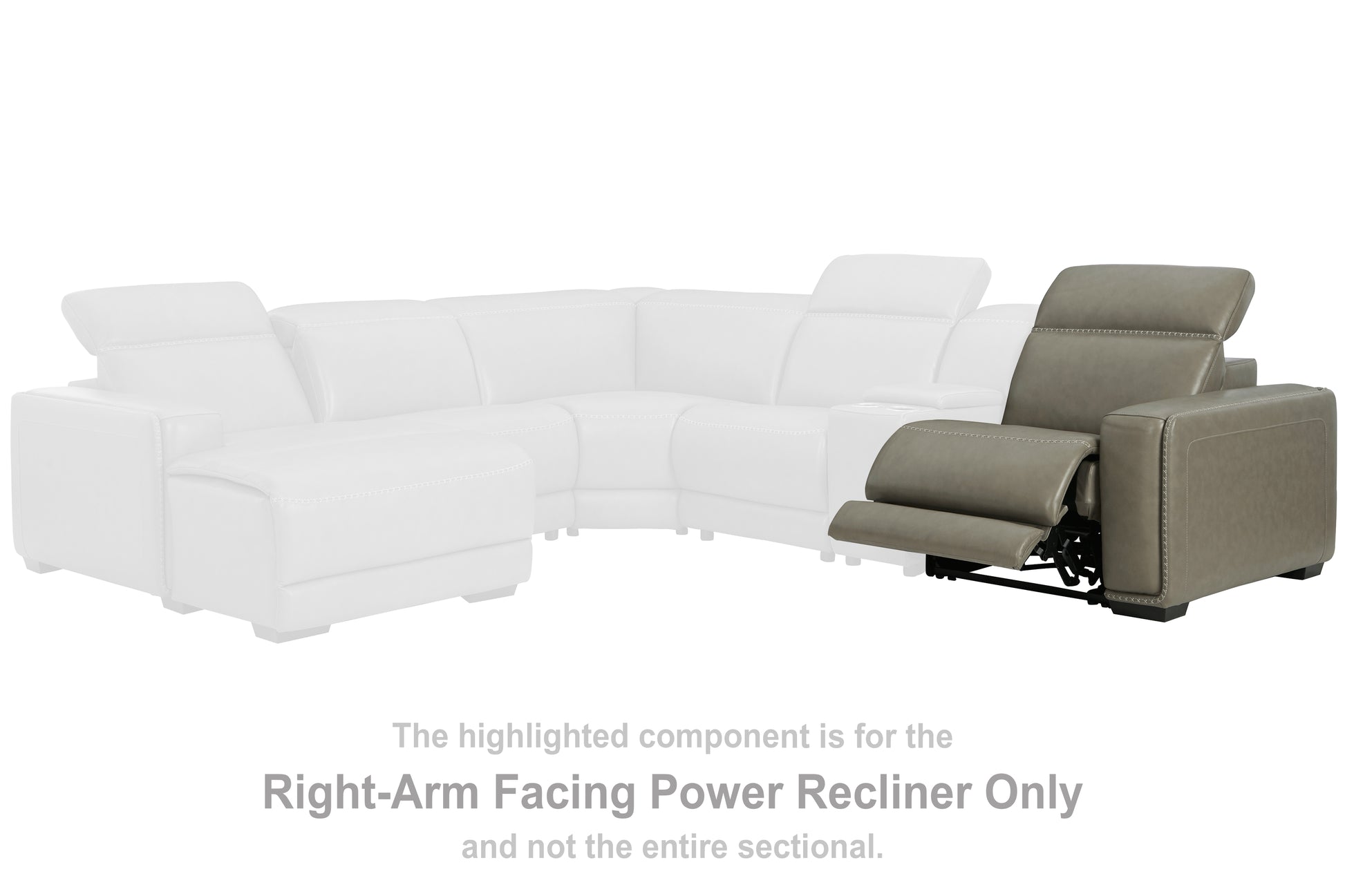 Orange Furniture Outlet - Ashley Furniture - Correze Sectional - RAF Zero Wall Power Recliner / Gray - U9420262