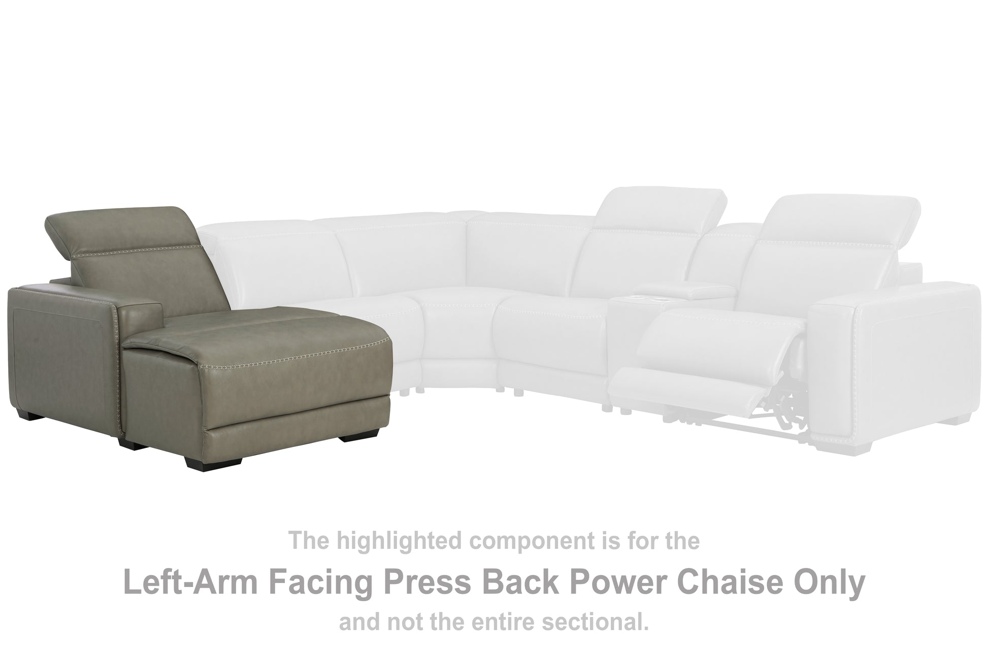 Orange Furniture Outlet - Ashley Furniture - Correze Sectional - LAF PWR Reclining Back Chaise / Gray - U9420279